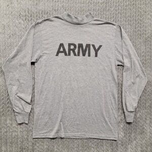 Army Physical Fitness Uniform Shirt Mens Sz Large Long‎ Sleeve T-Shirt Mock Neck